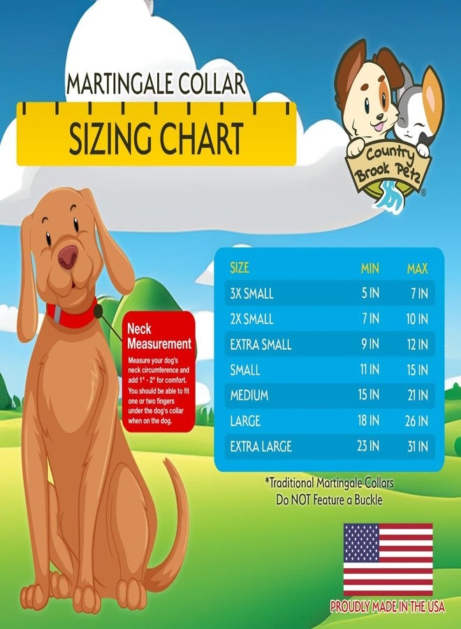 كانتري بروك ديزاين طوق مارتينجال للكلاب من كانتري بروك بيتز - طوق تدريب شديد التحمل بدون مشبك - طوق كلاب خدمة لجميع الجراء - أكثر من 10 ألوان رائعة (أزرق مخضر، 1 بوصة، متوسط) - Image 4